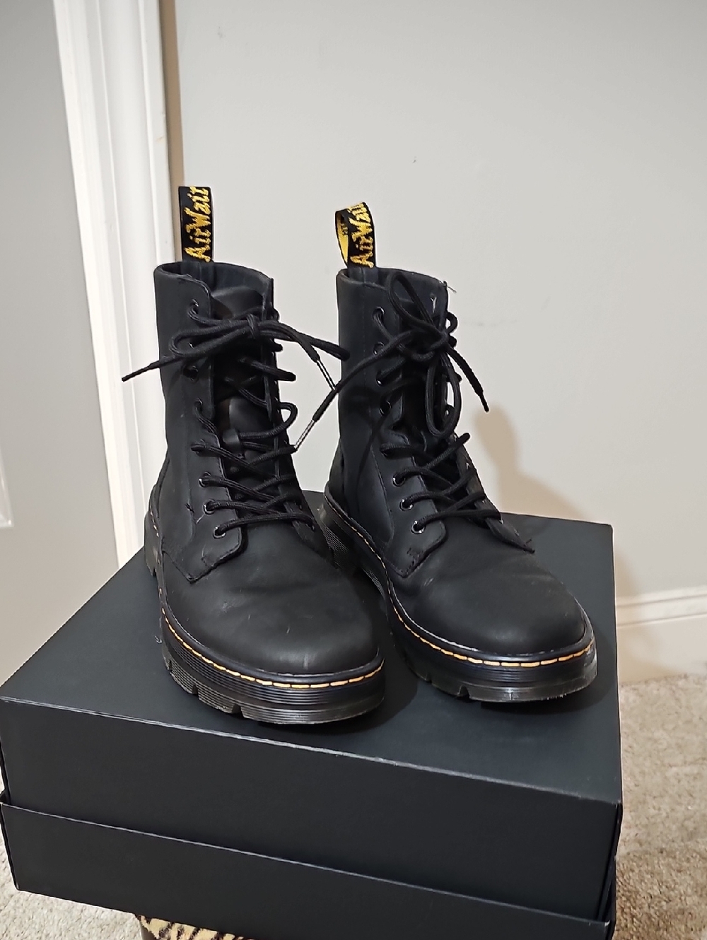 Dr. Martens Air Wair Mens Black Leather Boots